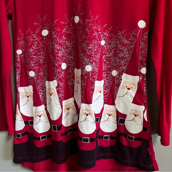 Mac & Belle Red Long Sleeve Santa Christmas Tunic Top Size Large - Picture 6 of 7
